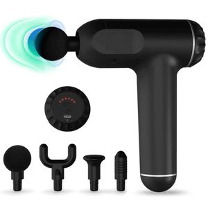 Para para <span class=keywords><strong>673A</strong></span> Pistola de masaje deportiva portátil Fascia de mano Amplificador de calor de bajo ruido con 4 cabezales y 6 modos para aplicación corporal - Product Image 1