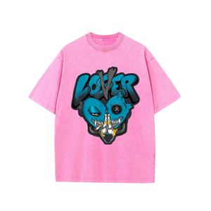 เสื้อยืดผ้าฝ้าย100% พิมพ์ลายย้อนยุคของผู้ชายเสื้อฮิปฮอปโอเวอร์ไซส์ผ้าถักคุณภาพสูงแห้งเร็ว - Product Image 3