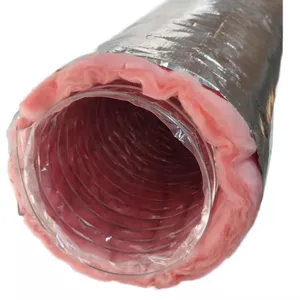 Hstube HVAC tools R6 R8 all sizes flexible duct pink fiberglass insulated flexible air ducting pipe