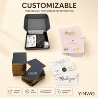 Boîte d'emballage personnalisée en gros, carte de remerciement, ensemble de cartes de visite, logo personnalisé en feuille d'or, forme personnalisée, OEM