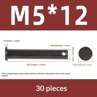 Goupille à ressort à tête plate en acier au carbone noirci avec trou de positionnement de type T, modèle M5-M20 67