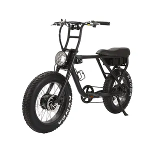 Stile retrò cavaliere nero Super potenza Ebike 20 pollici grasso pneumatico biciclette elettriche di alta qualità Beach Cruiser City & Urban Ebike