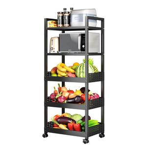 Étagère de rangement <span class=keywords><strong>pour</strong></span> fruits <span class=keywords><strong>et</strong></span> légumes en métal <span class=keywords><strong>pour</strong></span> cuisine, 5 niveaux, écologique, non pliable, compatible avec le <span class=keywords><strong>four</strong></span> à micro-ondes, mobile, à poser au sol - Product Image 5