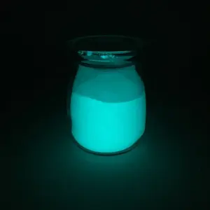 Pigmen Anorganik Menyala Dalam Gelap Bubuk Pigmen Biru Hijau Efek Panjang Fosfor Warna BIRU Glow Bubuk Pigmen
