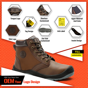 Bottes de sécurité en cuir Crazy Horse résistantes à l'usure, antistatiques, anti-impact, antidérapantes, résistantes à l'huile et anti-perforation - Product Image 2
