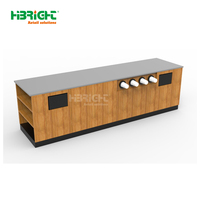 Comptoir de Table de préparation de boissons au café modulaire double face robuste Station murale en bois avec distributeur de tasses pour l'épicerie