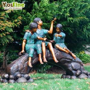 Escultura de estatua moderna para maestro y niños, escultura de bronce de tamaño real para decoración de calle al aire libre - Product Image 5