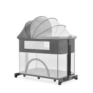 Lit de jeu portable pliable et connectable, <span class=keywords><strong>grand</strong></span> lit bébé, berceau à bascule, table à langer pour nouveau-nés, modèle C966, avec moustiquaire à roulettes - Product Image 2