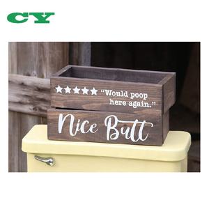 Handmade Farmhouse Rustic <strong>Nice</strong> <strong>Butt</strong> Bathroom Decor Box Toilet Paper Holder - Product Image 4