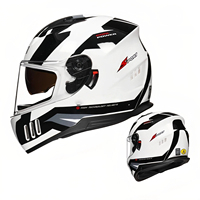 Casque de moto intégral unisexe certifié DOT, matériau ABS, résistant à l'eau, respirant, coupe-vent, toutes saisons, adulte