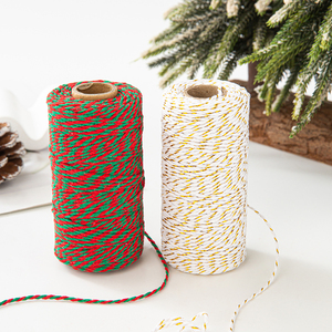 Fio de Algodão Colorido para Embalagem de Natal <span class=keywords><strong>Cord</strong></span>ão de Algodão Multicolorido Carretel de Duas Cores Corda de Algodão Trançada de Duas Cores - Product Image 3