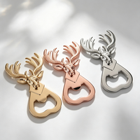 Décapsuleur créatif en alliage de zinc en forme de tête de cerf, artisanat métallique, cadeau souvenir de mariage, vente en gros