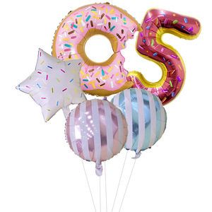 Ensemble de ballons numérotés en aluminium colorés en forme de beignets, décoration de fête, ballons lettres pour anniversaire - Product Image 6
