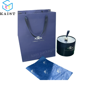 Boîte en papier texturé ronde personnalisée pour l'emballage de <span class=keywords><strong>caviar</strong></span> et d'aliments gastronomiques - Contenant élégant et luxueux, boîte tube avec poignée, à placer avec un pack de glace - Product Image 3