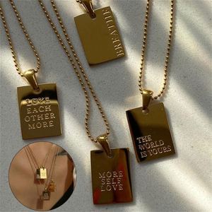 Hawaiian Pvd 18K Gold Filled Plated Plain Square Dainty <b>Names</b> Platejewelry Minimalist 18K Pendant <b>Custom</b> <b>Necklaces</b> - Product Image 3