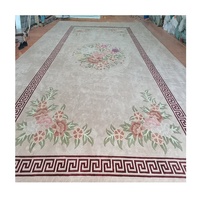 Handgetuftete Woll-Loop-Pile Teppiche mit Blumenmuster für Wohnzimmer - Große Luxuriöse Gepolsterte Fleckenresistente Teppiche