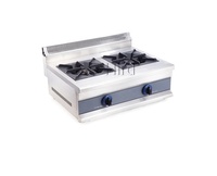 Kompor Gas Komersial Stainless Steel 2 Tungku untuk Dapur dan Meja Restoran Kapasitas 8L Daya 2500W
