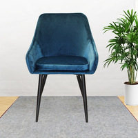 Chaise de salle à manger de luxe en velours noir capitonné pour la maison et le bureau, design moderne avec panneau MDF réglable, tissu doux et écologique