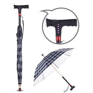 Bastón de Senderismo Multifuncional Guangte con Paraguas, Luz, Alarma y Reproducción de Música para Personas Mayores - Product Image 1