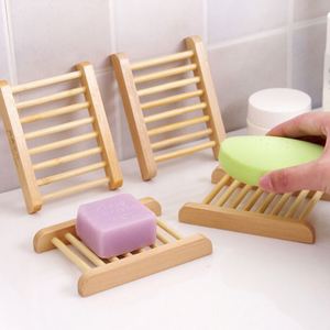 Natural Bamboo Wooden Soap Dishes Wooden Soap Tray Holder Storage Soap Rack Plate Box Container for Bath Shower Bathroom