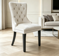 Chaise de loisirs moderne à dossier haut en bois avec dossier rembourré et boucle, idéale pour la maison, la salle à manger, l'hôtel et le salon