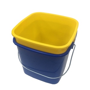 ESD-Seau de nettoyage de l'eau en plastique PP écologique camouflage pour hôpitaux et hôtels avec bec verseur et poignée <10L seau carré - Product Image 2