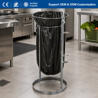 Support pour sacs poubelles JH-Mech, robuste, avec accessoires latéraux, anneau de chargement facile, construction en acier au carbone.