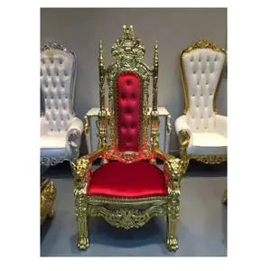 थोक शादी फर्नीचर सस्ते उच्च वापस रानी राजा सिंहासन कुर्सी किराए पर लेने के लिए शादी की पार्टी