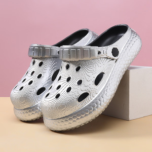 Silver Snakeskin <b>Clogs</b> Women's Breathable Non Slip Thick Sole Platform Sandals Size 36 45 - Product Image 3