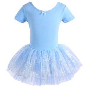 Vestito da ballo tutù rosa a maniche lunghe per bambine, body da <span class=keywords><strong>ballerina</strong></span> con gonna - Product Image 3