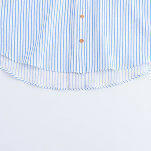 <span class=keywords><strong>Camicia</strong></span> da <span class=keywords><strong>donna</strong></span> con stampa a righe in raso a maniche lunghe da <span class=keywords><strong>donna</strong></span> per primavera/estate Versatile con maniche arricciate larghe con accesso a bottoni Casual - Product Image 4