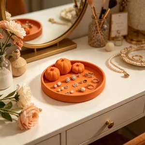 Vassoio Portagioie a Forma di Zucca Stampato in 3D con Design Mini Zucca, Porta Anelli e Orecchini, Organizer da Scrivania, Decorazione per la Casa, Regalo di Halloween - Product Image 5