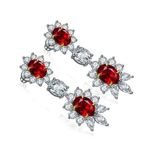 Ingrosso in argento 925 <span class=keywords><strong>orecchini</strong></span> coreani in laboratorio con pendente <span class=keywords><strong>rubino</strong></span> con taglio a pera pietre preziose borchie per donne gioielli da sposa - Product Image 5