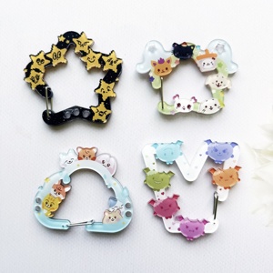 Porte-clés personnalisés en acrylique Felton, mignons porte-clés mousquetons en acrylique transparent avec impression et breloques pour téléphone - Product Image 2