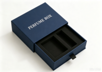 Boîte à parfum à tiroir rigide personnalisée de luxe avec insert EVA et fente pour carte