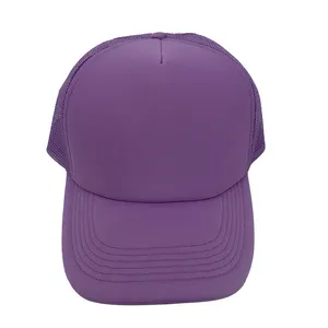 Topi trucker punggung jala 5 panel kualitas tinggi topi bisbol polos topi bisbol gorras hitam uniseks Pria Wanita