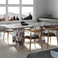 SHIHUI Design de luxe personnalisé pierre naturelle de haute qualité 10 places Rectangle Calacatta Viola Table de salle à manger en marbre italien