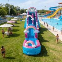 Toboggan aquatique gonflable sur le thème des nuages arc-en-ciel, pour enfants, qualité commerciale, en PVC, respectueux de l'environnement, pour parcs aquatiques