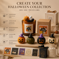 Aangepaste Halloween Geurkaarsen Collectie met Spook- en Pompoengeur voor Private Label OEM ODM Home Decor Cadeau Seizoensgebonden Retail Merken