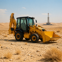 765A 72kW Diesel Backhoe Loader 0.5m3 Bucket 8300kg Mesin Beroda untuk Konstruksi