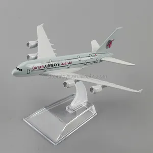 1/400 16cm Qatar Airways Airplane A380 Aircraft Diecast Model 2022 Gift Desktop Decor Collection w/Display Base & Bracket