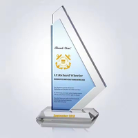 Trophées de cadeau de mariage d'entreprise personnalisé Honor of Crystal Flame Award Trophée de voilier en cristal