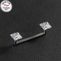 Piercing de Titanio para Clavícula y Tragus Vertical, Joyería 14G, Barra con Forma de Corazón, Rosca Interna, Anclaje Dérmico