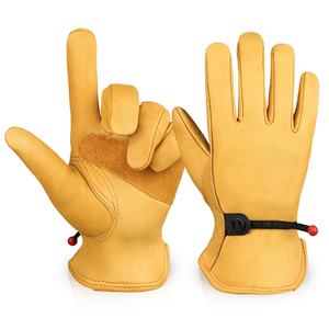 Guanti da lavoro in pelle Grip guanto da giardinaggio in pelle bovina resistente per uomo e donna - Product Image 1