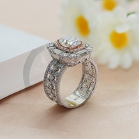 Bague de mariage personnalisée PST pour femme, GRA D VVS1, design de luxe, argent 925, moissanite taille coussin longue 2 carats