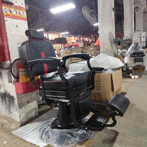 Fauteuil de barbier inclinable moderne en cuir PVC de luxe, style vintage, pour salon de coiffure, mobilier de salon, spa - Product Image 4