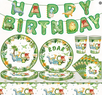 Ensemble de fournitures pour fête d'anniversaire sur le thème des dinosaures DAMAI pour enfants, décorations de fête d'anniversaire pour garçons, décorations de fête pour enfants sur le thème des dinosaures rugissants