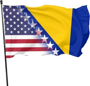 <span class=keywords><strong>Bandera</strong></span> <span class=keywords><strong>de</strong></span> Poliéster 100% <span class=keywords><strong>de</strong></span> 3x5 Pies con Estampado <span class=keywords><strong>de</strong></span> la <span class=keywords><strong>Bandera</strong></span> Estadounidense y la Amistad <span class=keywords><strong>Bosnia</strong></span>, Nueva al por Mayor - Product Image 1