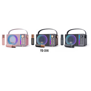 YS314 Haut de gamme Enceinte de <span class=keywords><strong>karaoké</strong></span> pour la maison avec double microphone sans fil, LED, USB, fonction chant et lecture, pour fêtes et <span class=keywords><strong>karaoké</strong></span>, en vente - Product Image 1