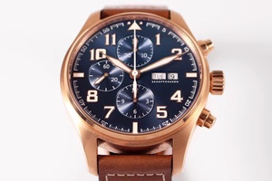 Reloj de piloto multifuncional con cronógrafo, movimiento mecánico de calidad superior, 43 mm, fábrica ZF, movimiento asiático 7750, IW377709, oro rosa - Product Image 2